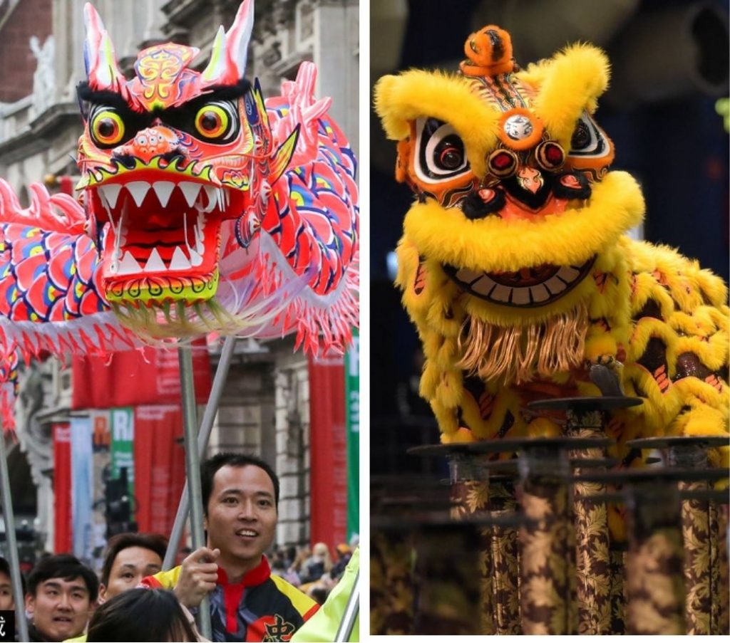 Traditional Chinese Dragon and Lion Dance